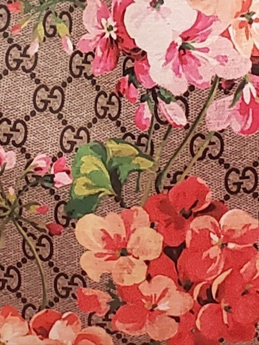 Gucci Floral GG Supreme Tote Bag in Pink Brown - Picture 3 of 13